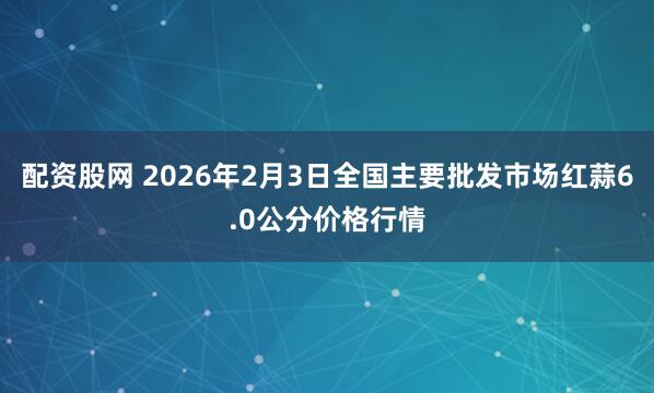 配资股网 2026年2月3日全国主要批发市场红蒜6.0公分价格行情